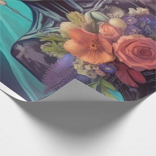 Tranen van de vergeten, gloeiende gotische bruid cadeaupapier (Hoek)