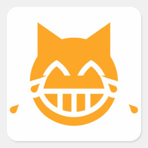 Tranen van Joy Emoji Cat Vierkante Sticker