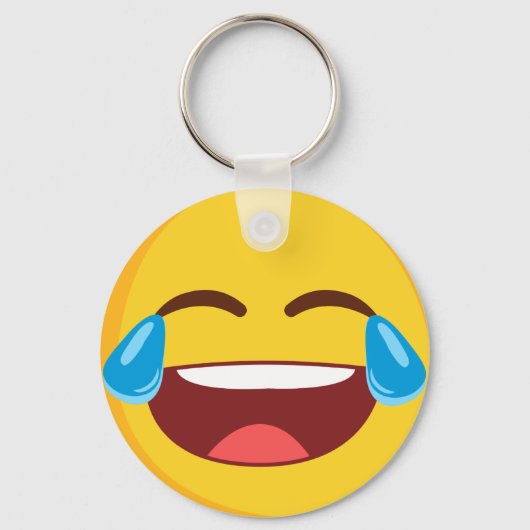 Tranen van Joy Face Emoji Button Sleutelhanger (Voorkant)