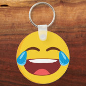 Tranen van Joy Face Emoji Button Sleutelhanger (Voorkant)