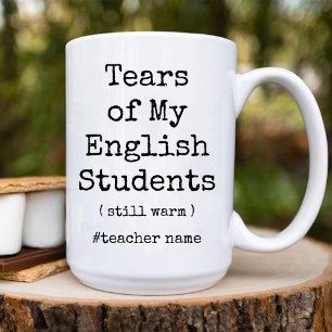 Tranen van mijn Engelse studenten nog steeds warm  Tweekleurige Koffiemok