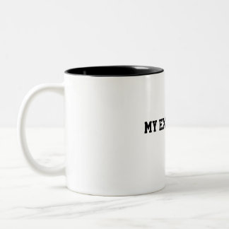 "Tranen van mijn ex" motivatie breuk grappig Exen Tweekleurige Koffiemok