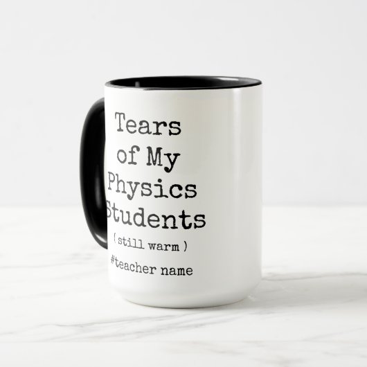 Tranen van mijn natuurkundestudenten nog steeds wa mok (Voorkant links)