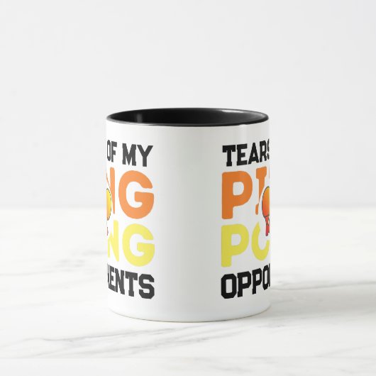 Tranen van mijn tegenstanders ping pong moderne zw mok (Midden)