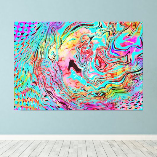 Tranquability Abstracte Fluid Art Canvas Afdruk (Insitu (Houten vloer))