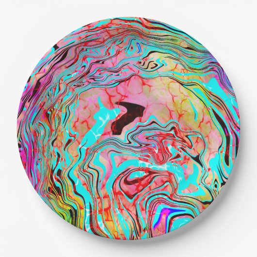 Tranquability Abstracte Fluid Art Papieren Bordje (Voorkant)