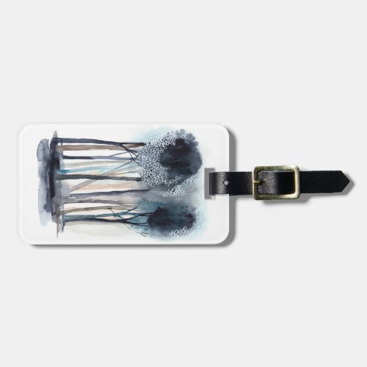 Tranquil Abstracte bomen Bagagelabel (Voorkant horizontaal)