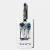 Tranquil Abstracte bomen Bagagelabel (Achterkant verticaal)