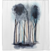 Tranquil Abstracte bomen Douchegordijn (Voorkant)