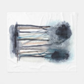 Tranquil Abstracte bomen Fleece Deken (Voorkant (Horizontaal))