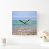 Tranquil Beach Square Wall klok (Huis)