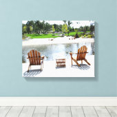 Tranquil Beach Stoelen foto Canvas Afdruk (Insitu (Houten vloer))