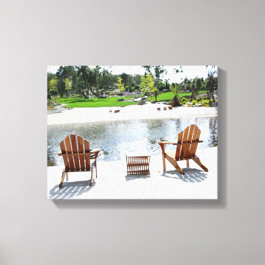 Tranquil Beach Stoelen foto Canvas Afdruk (Voorkant)