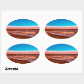 Tranquil Beach & Wave  – Summer Coastal Vibes Ovale Sticker (Vel)