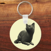 Tranquil Black Cat Sleutelhanger (Voorkant)