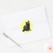 Tranquil Black Cat-Stickers Ronde Sticker (Envelop)