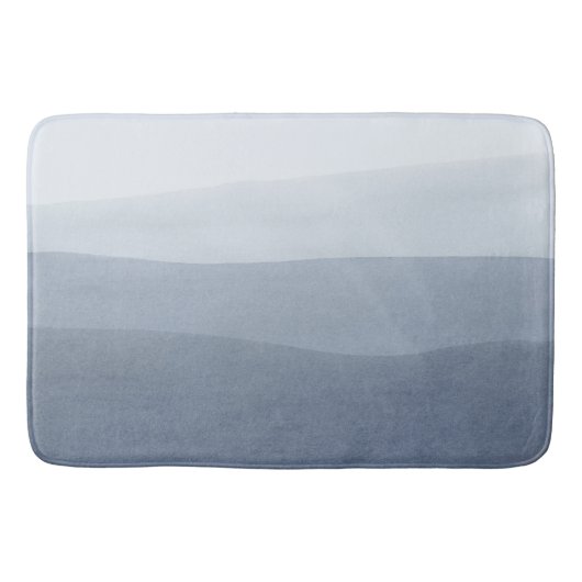 Tranquil Blauw-Grijs Abstract Landschap Badmat (Voorkant)