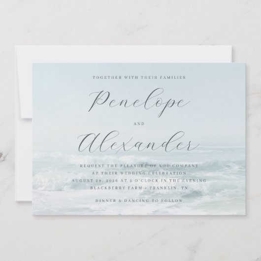 Tranquil Blue Wave Elegancy Kaart (Voorkant)