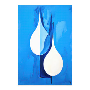 Tranquil Cerulean Lines Abstract Foto Afdruk