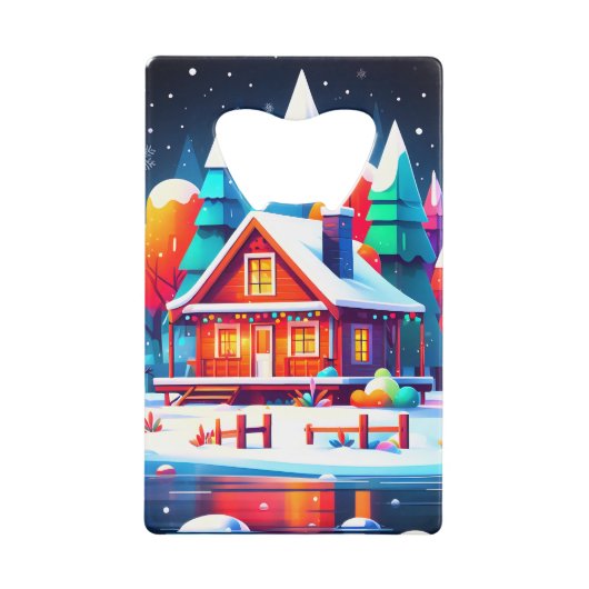 Tranquil Christmas Kredietkaart Flessenopener (Voorkant)