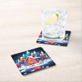 Tranquil Christmas Vierkante Kartonnen Onderzetter (Insitu)