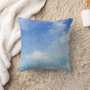 Tranquil Custom Sky Dreams Waterverf Blauw & Wit Kussen