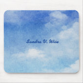 Tranquil Custom Sky Dreams Waterverf Blauw & Wit Muismat (Voorkant)