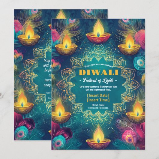 Tranquil Diwali Aura Kaart (Voorkant / Achterkant)