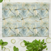Tranquil Dragonfly Watercolor-stijl Theedoek (Gevouwen)