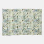 Tranquil Dragonfly Watercolor-stijl Theedoek (Horizontaal)