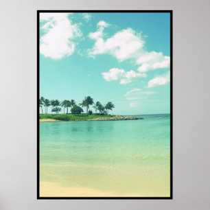 Tranquil en Serene Turquoise Beach in Hawaii Poster