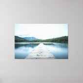 Tranquil Escape – Lakeside Dock Serenity Canvas Afdruk (Voorkant)