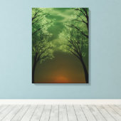 Tranquil Forest in de schemering Canvas Afdruk (Insitu (Houten vloer))