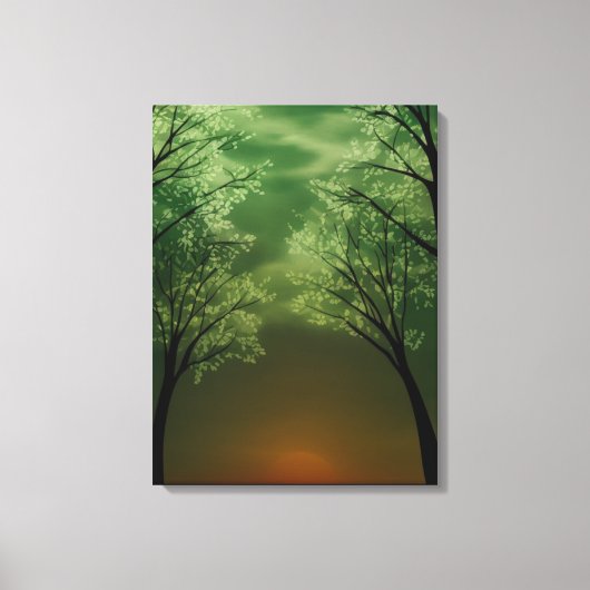 Tranquil Forest in de schemering Canvas Afdruk (Voorkant)