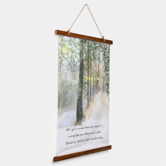 Tranquil Forest Path Waterverf Optionele formuleri Hangend Wandkleed (Gebogen)