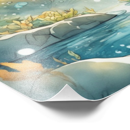 Tranquil Forest Riverbank Foto Afdruk (Hoek)