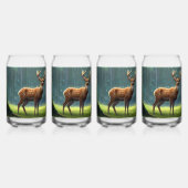 Tranquil Forest Serenity: Herten grazen Blikvorm Glas (Achterkant)