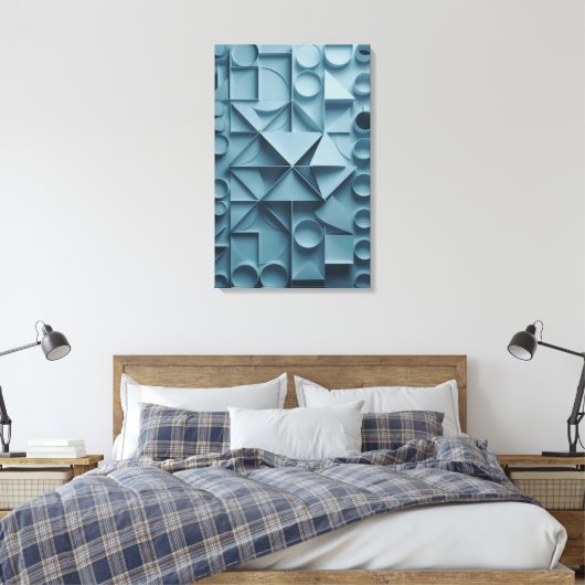 Tranquil Geometry Abstract Canvas Print (Insitu (Slaapkamer))