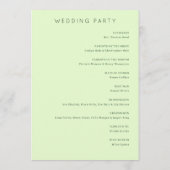 Tranquil Green Palm Tree Wedding Ceremony Schedule Programma (Achterkant)