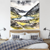 Tranquil Haven door de Noorse fjorden Canvas Afdruk (Insitu (Slaapkamer))