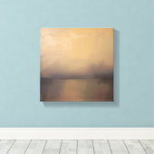 Tranquil Horizon – Zachte Abstracte landschapskuns Canvas Afdruk (Insitu (Houten vloer))