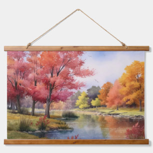 Tranquil Japanse herfst vijver Hangend Wandkleed