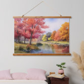 Tranquil Japanse herfst vijver Hangend Wandkleed (Slaapkamer)