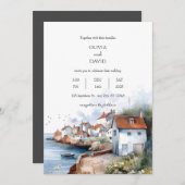 Tranquil Kustdorp Cottages Bruiloft Kaart (Voorkant / Achterkant)