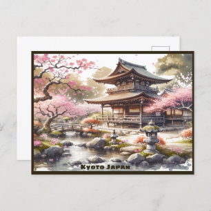Tranquil Kyoto Japan Waterverf Sketch Briefkaart