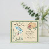 Tranquil Ladybugs Neutral Baby Shower Invitations (Debout devant)