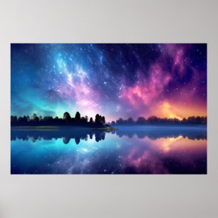 Tranquil Lake Natuur World Fantastic Landscape Art Poster