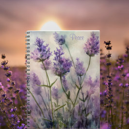 Tranquil Lavendel Velden Spiraalvormig Notitieboek