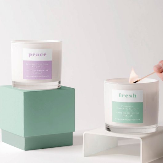 Tranquil minimale roze Lila groene essentiële olië Labels