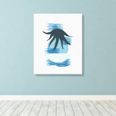 Tranquil monochromatische schaduwen van Blue Canva Canvas Afdruk (Insitu (Houten vloer))